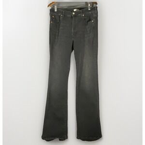 Mavi Maria High Rise Flare Black Jeans Womens 34 Black Full Length Dark Wash